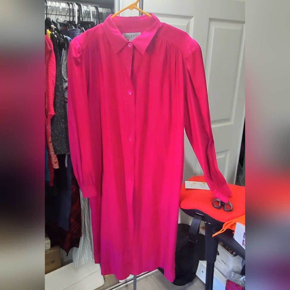 Gorgeous 100% Silk Button Down Duster. One-of-a-Kind